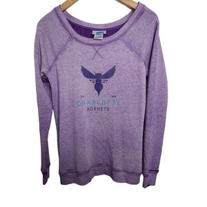 Charlotte Hornets NBA Women's SZ S Burnout Crew Neck Retro Logo Sweatshirt NWT